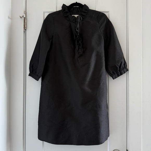 Kate Spade black silk taffeta dress with ruffle collar - Small - Picture 3 of 8